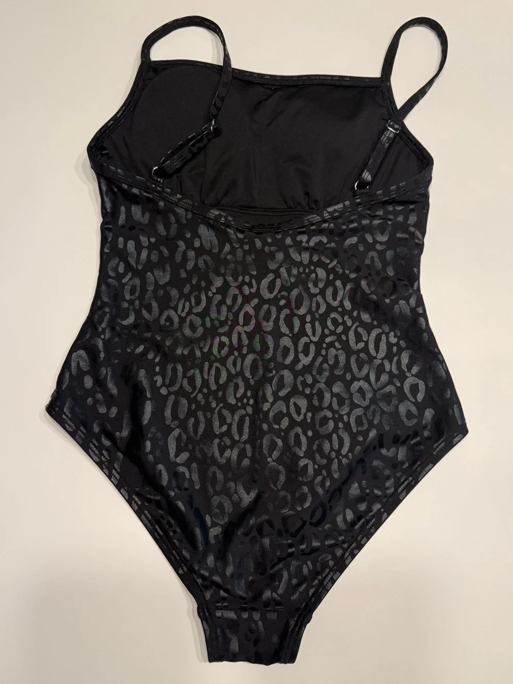 DKNY Women’s Black Leopard Print One Piece Swimsuit Tummy Control Size XS NWOT